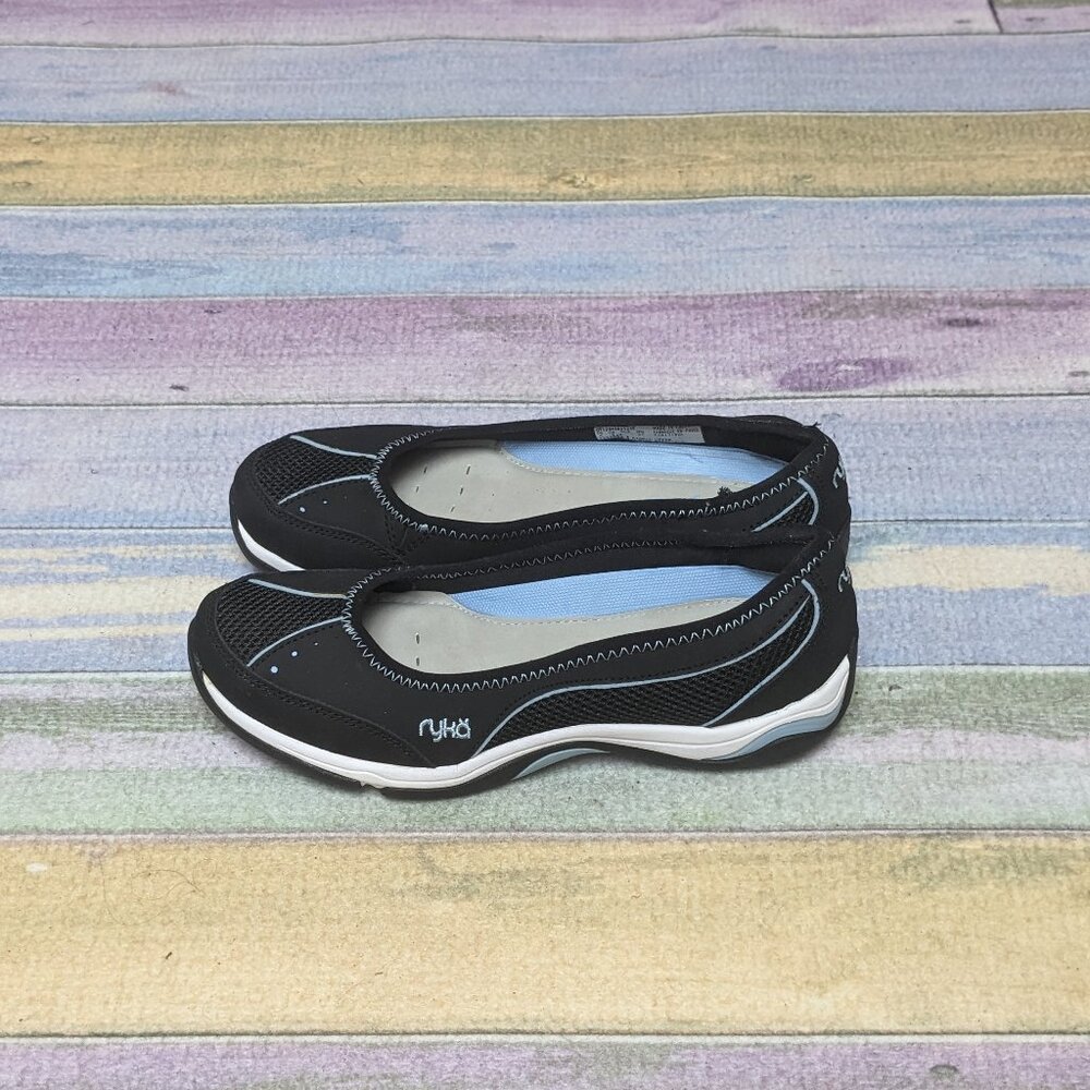 Ryka Tensile Ballet Slip-ons Black/Blue Size 6